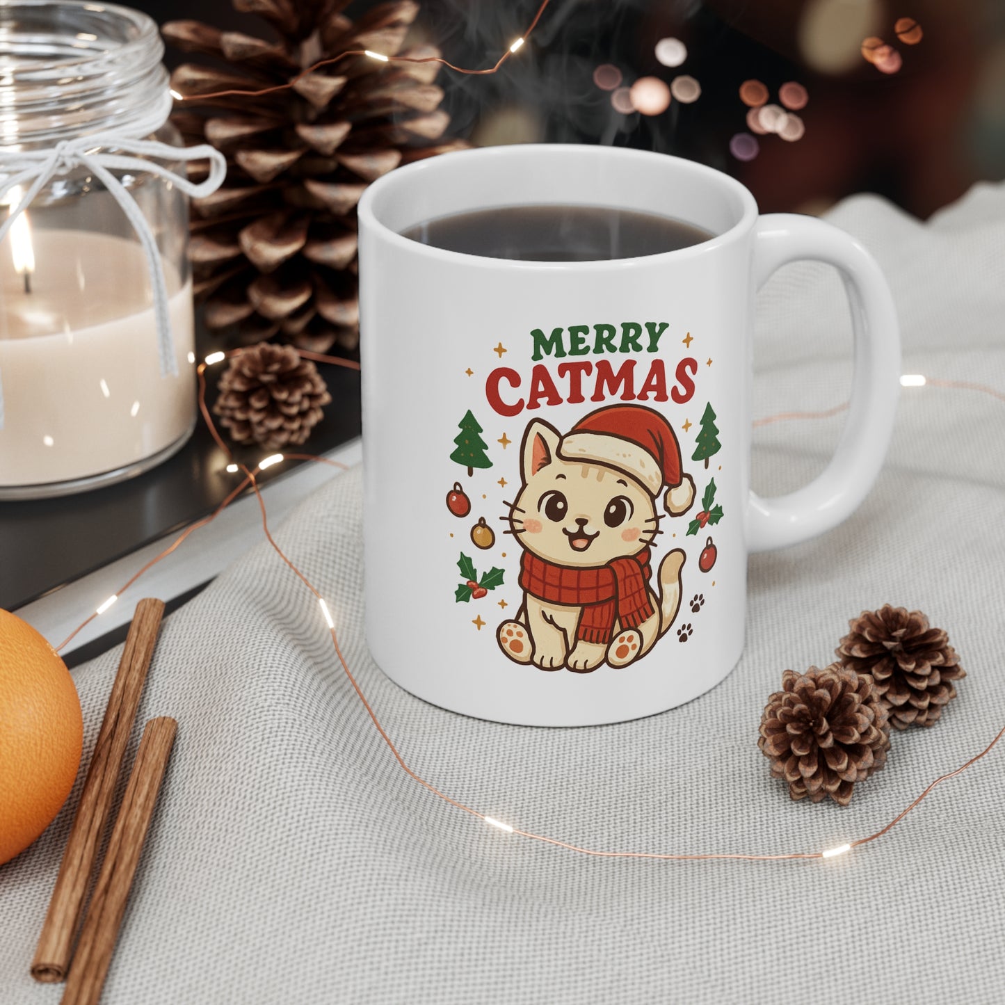 Merry Catmas Christmas Cat Mug