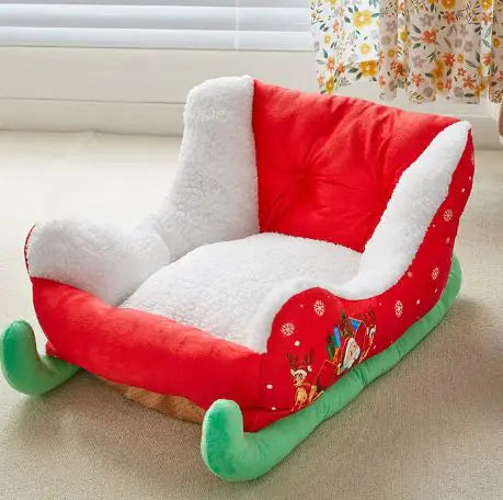 Holiday Sleigh Plush Pet Bed-Limited Edition