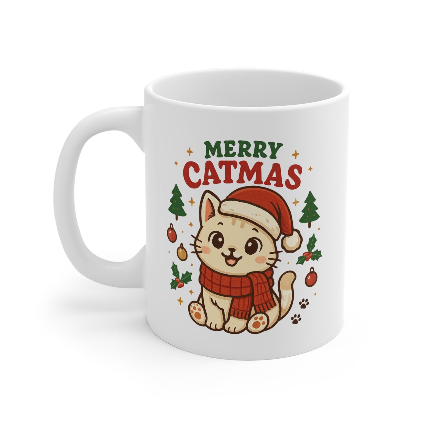 Merry Catmas Christmas Cat Mug