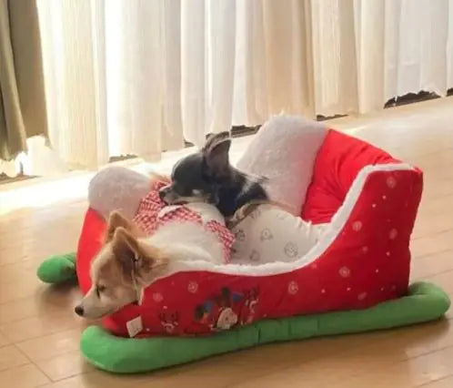 Holiday Sleigh Plush Pet Bed-Limited Edition